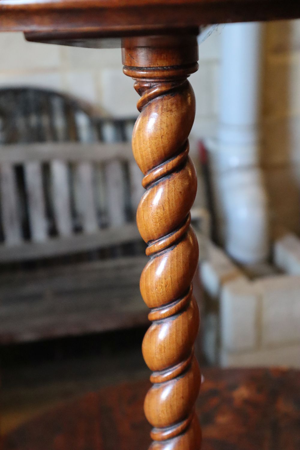 A late Victorian mahogany dish top torchere, height 71.5cm